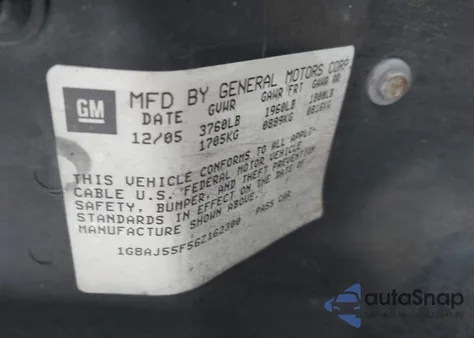 2006 Saturn Ion 2 from USA, damaged, VIN 1G8AJ55F56Z162300